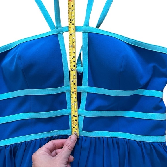 Aidan Mattox Blue Strappy Gown Size 12 – Formal Dress with Cutouts | summer maxi - Picture 6 of 15